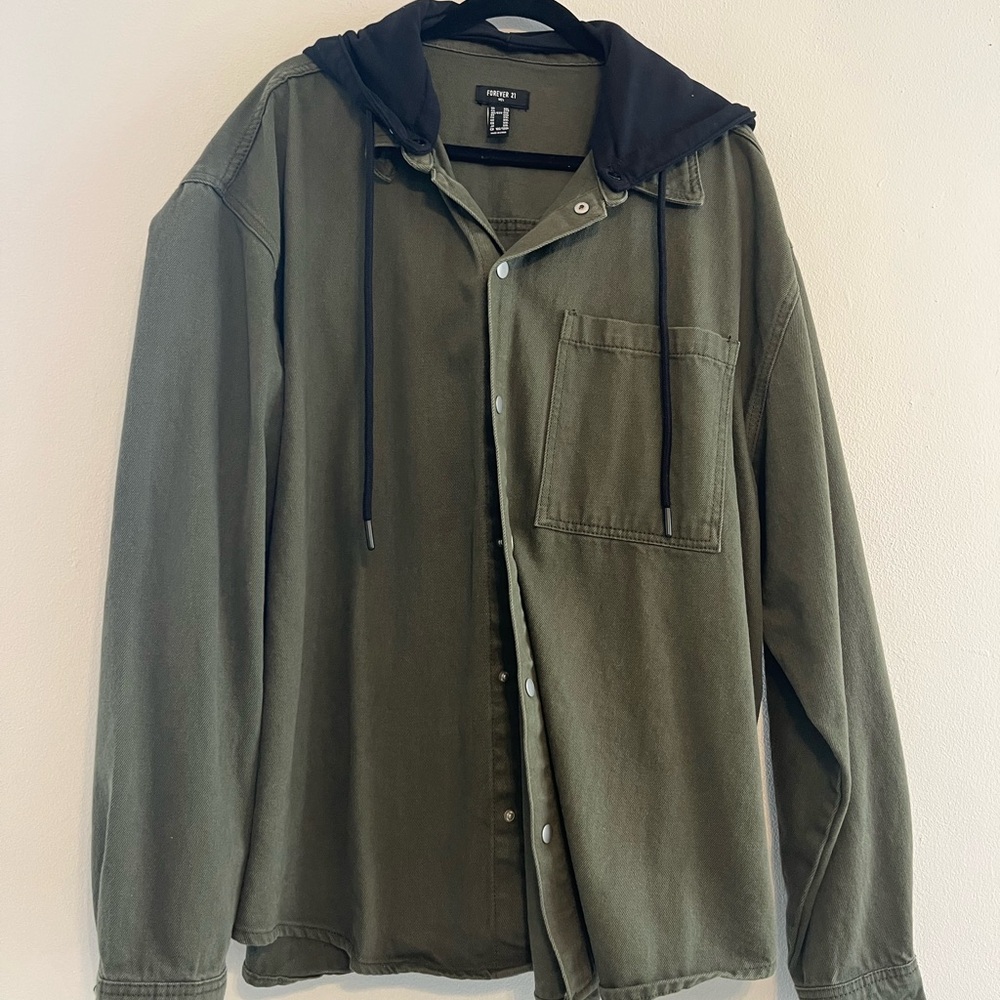 Men's Green Jacket with Hood